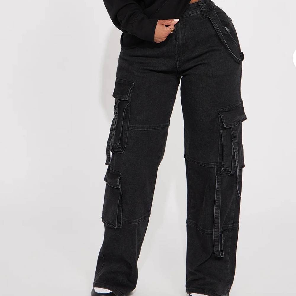 Desi Mineral Wash Cargo Pant - Black